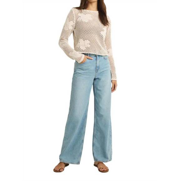 NEW Z SUPPLY blossom floral sweater in natural - Picture 5 of 5